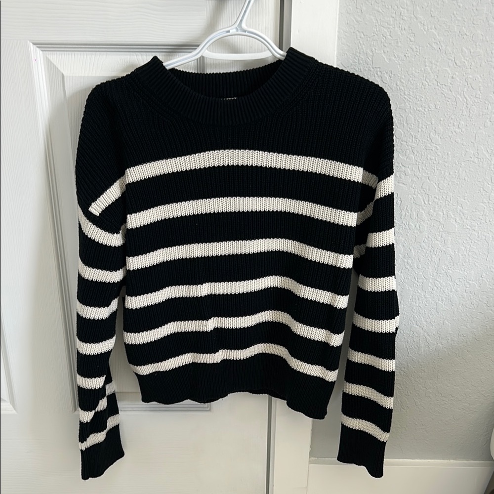 H&M Black and White Striped Sweater
